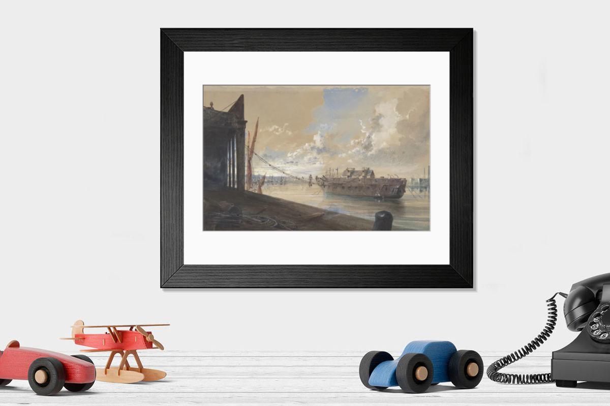 Shown hanging in a room: Modern 14"x12" (36x31cm)