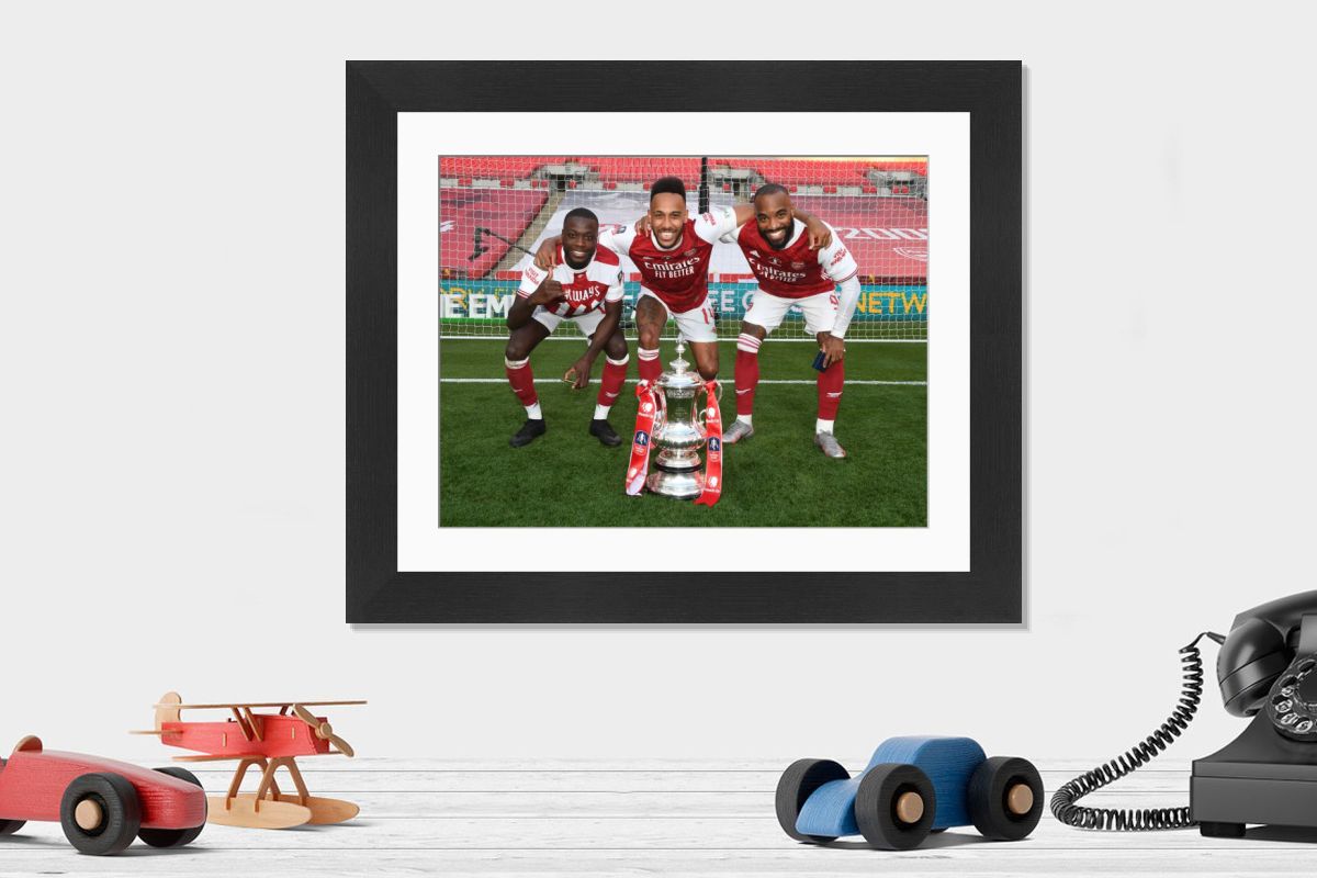 Arsenal's Aubameyang, Lacazette and Pepe Celebrate Empty FA Cup
