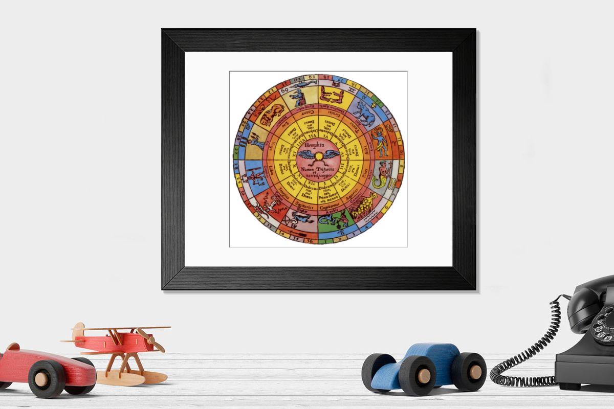 Shown hanging in a room: Modern 14"x12" (36x31cm)