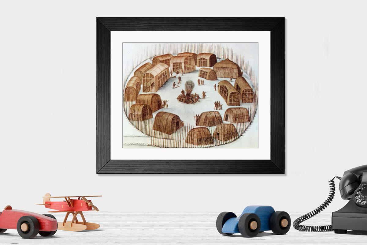 Shown hanging in a room: Modern 14"x12" (36x31cm)
