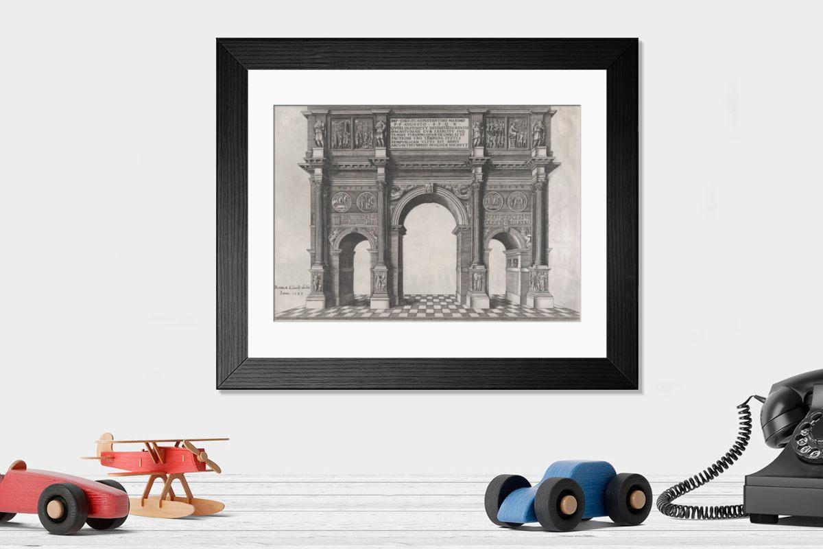 Shown hanging in a room: Modern 14"x12" (36x31cm)
