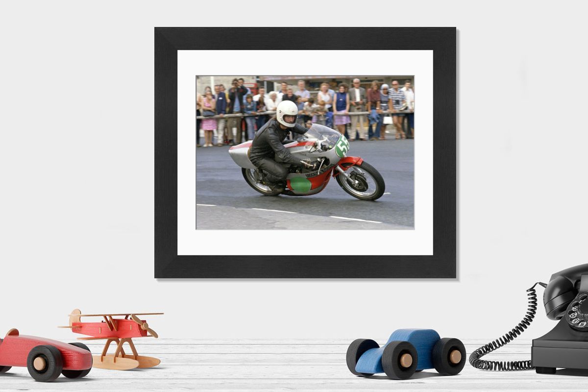 ANGLING 原画　オリジナル　一点もの Framed Print of 1975 Lightweight Manx Grand Prix Print: John