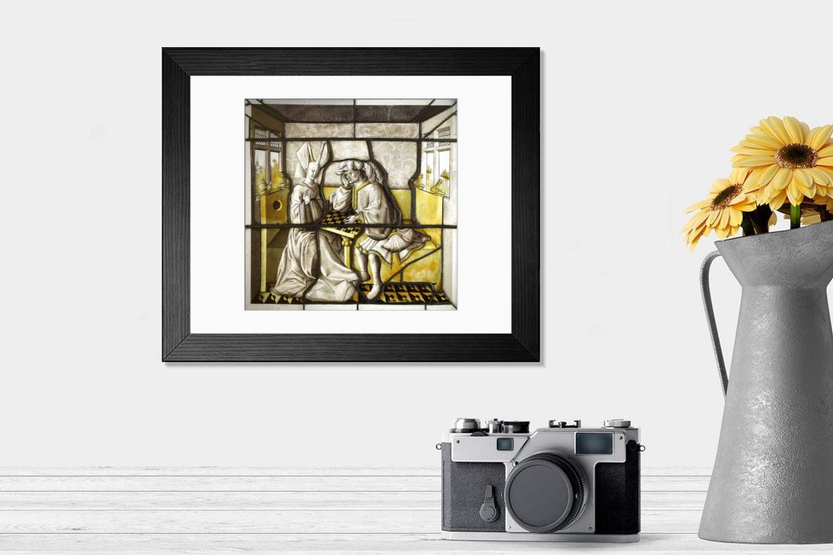Shown hanging in a room: Modern 14"x12" (36x31cm)