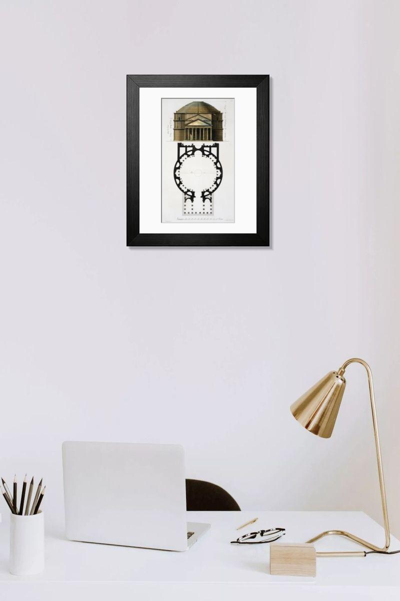 Shown hanging in a room: Modern 14"x12" (36x31cm)
