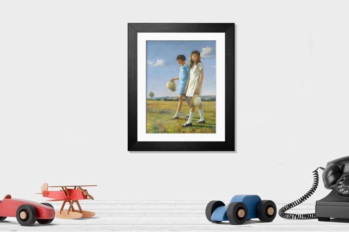 Shown hanging in a room: Modern 14"x12" (36x31cm)
