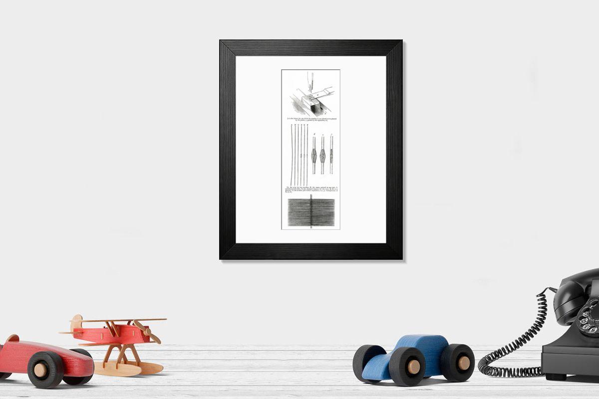 Shown hanging in a room: Modern 14"x12" (36x31cm)