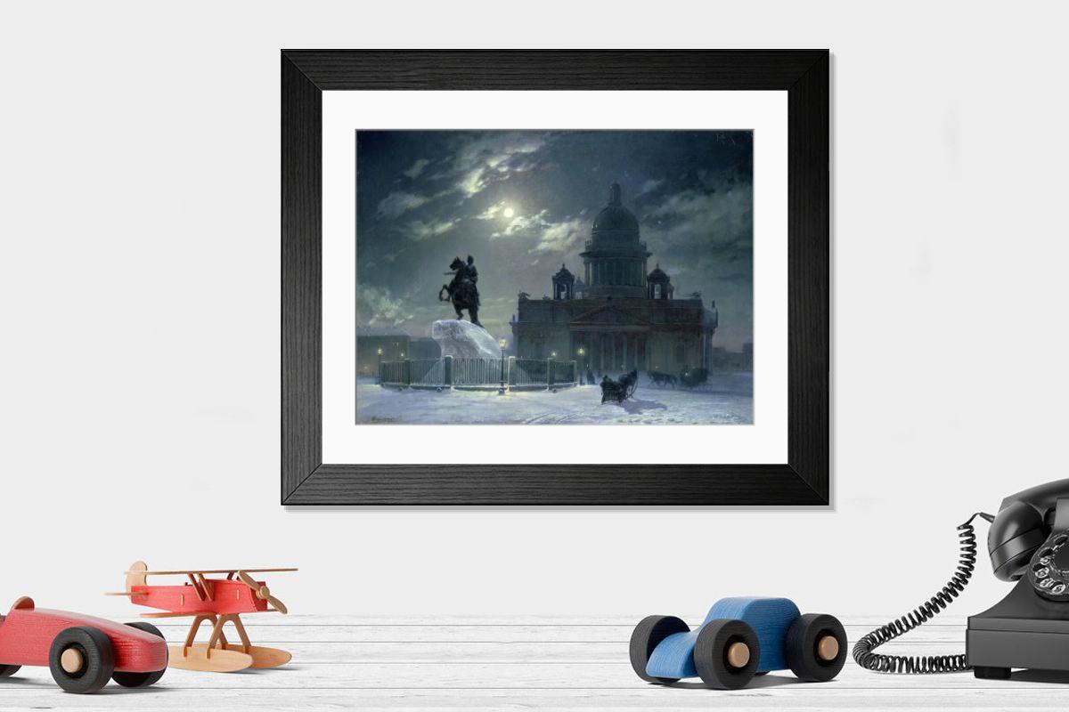 Shown hanging in a room: Modern 14"x12" (36x31cm)