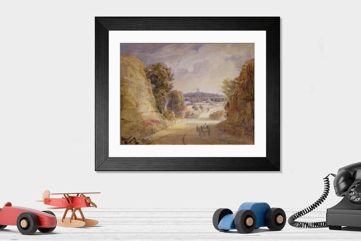 Shown hanging in a room: Modern 14"x12" (36x31cm)