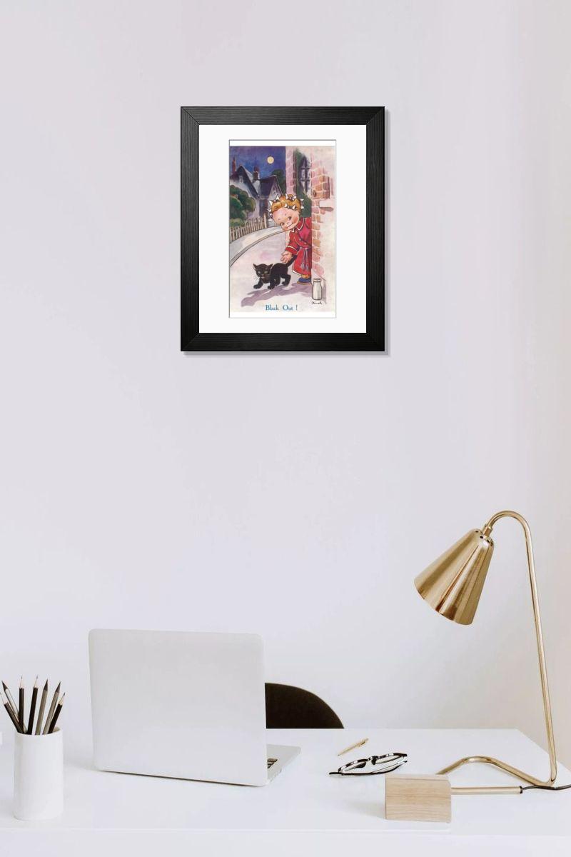 Shown hanging in a room: Modern 14"x12" (36x31cm)