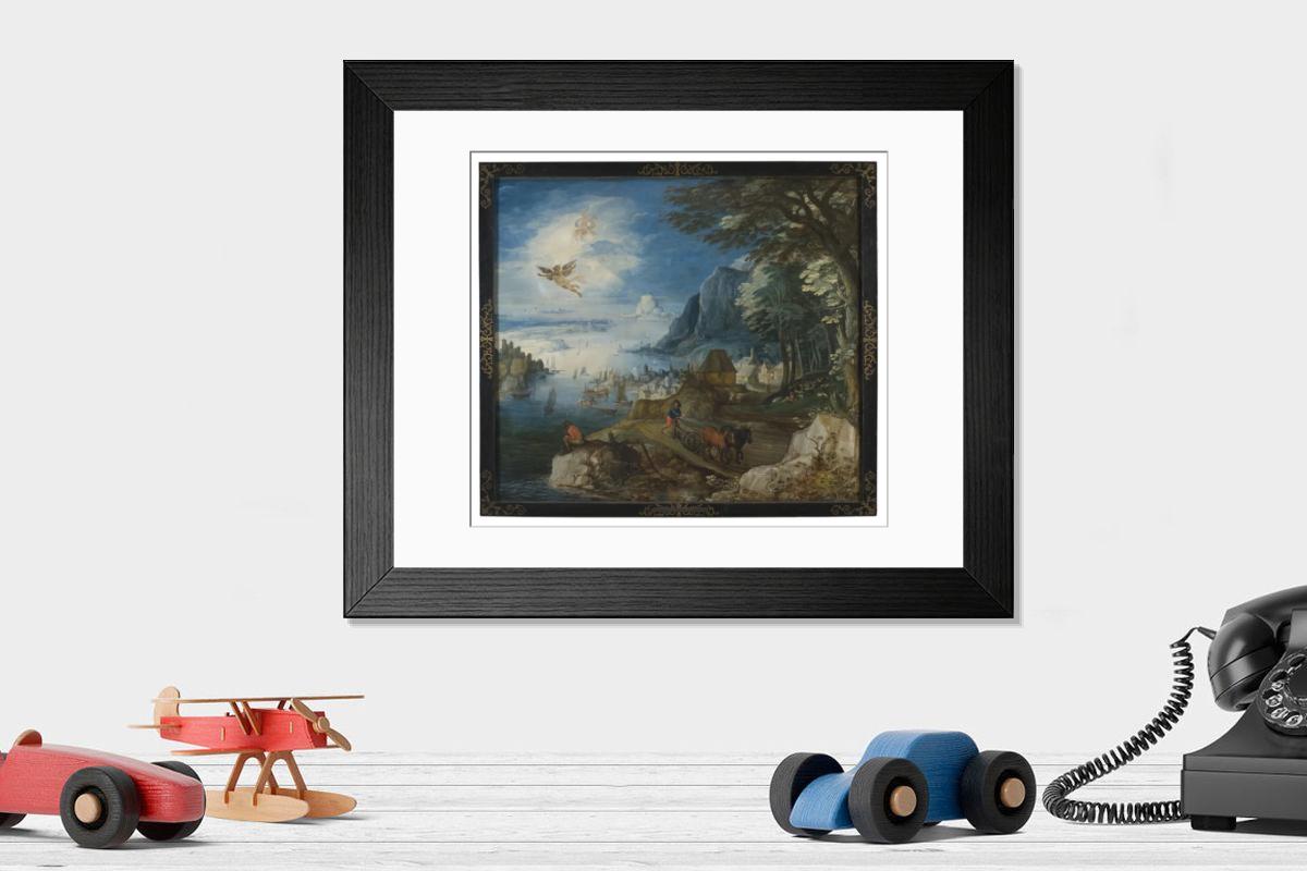 Shown hanging in a room: Modern 14"x12" (36x31cm)
