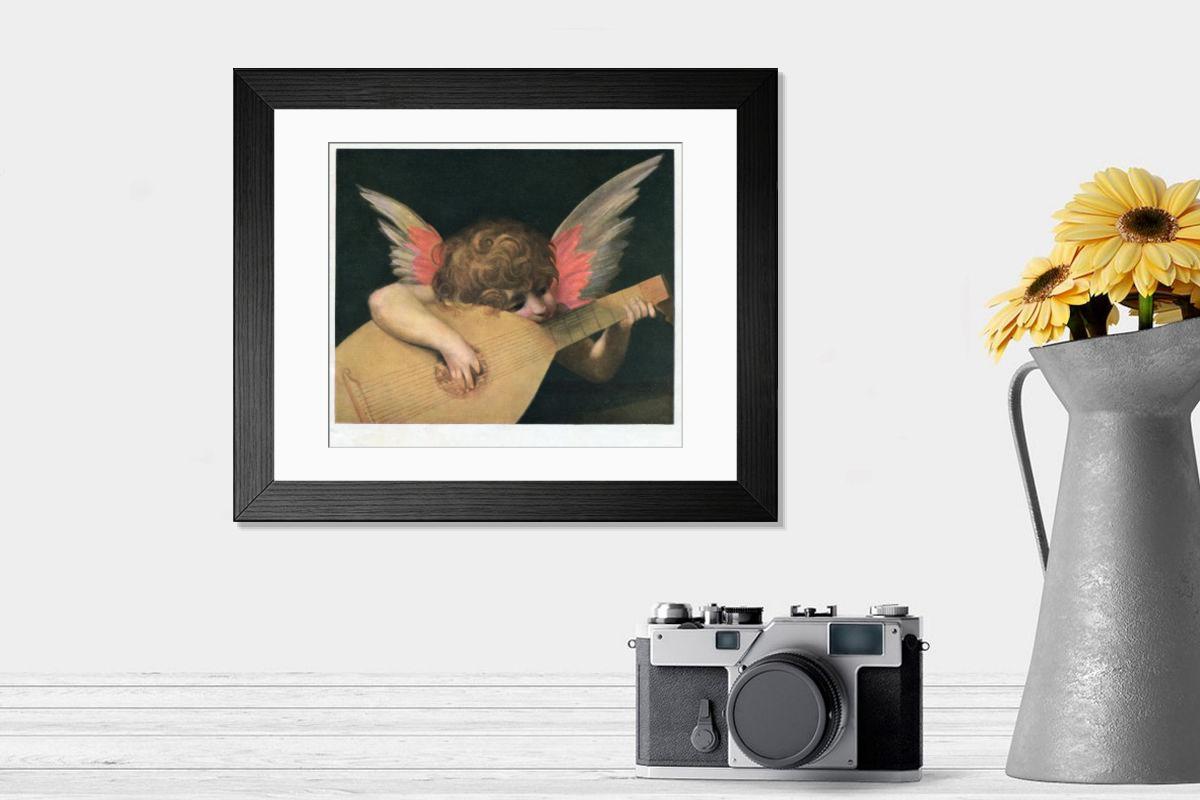 Cupid Angel Amor Playing the Guitar Print
