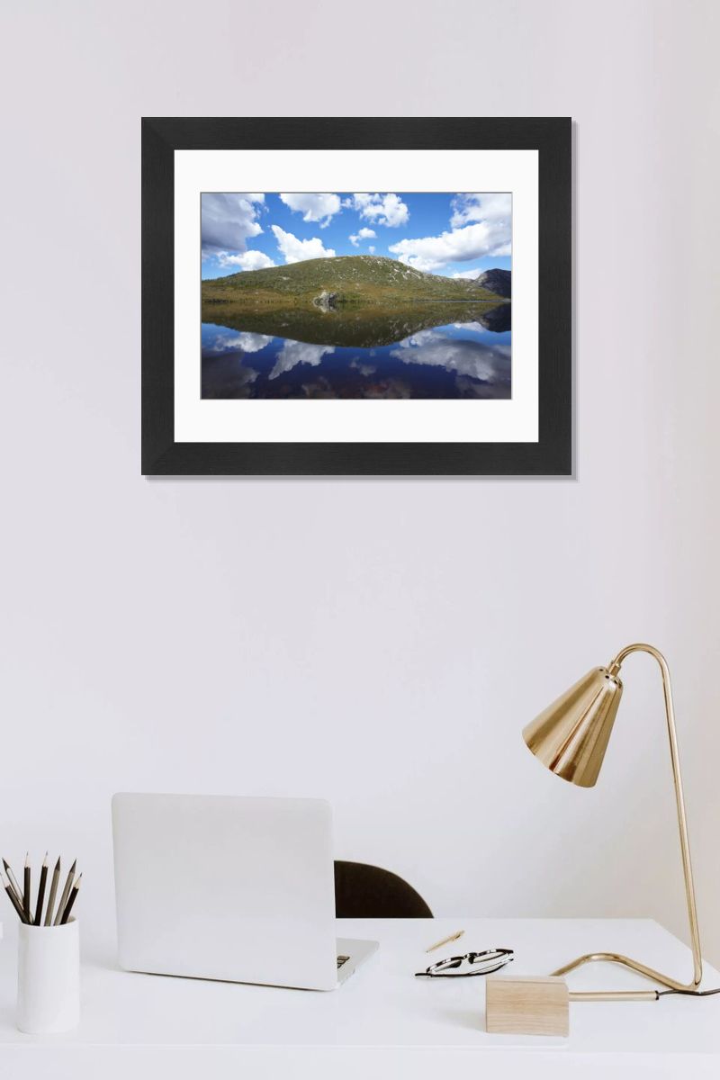 Reflection in Dove Lake, Cradle Mountain National Park Print. Art