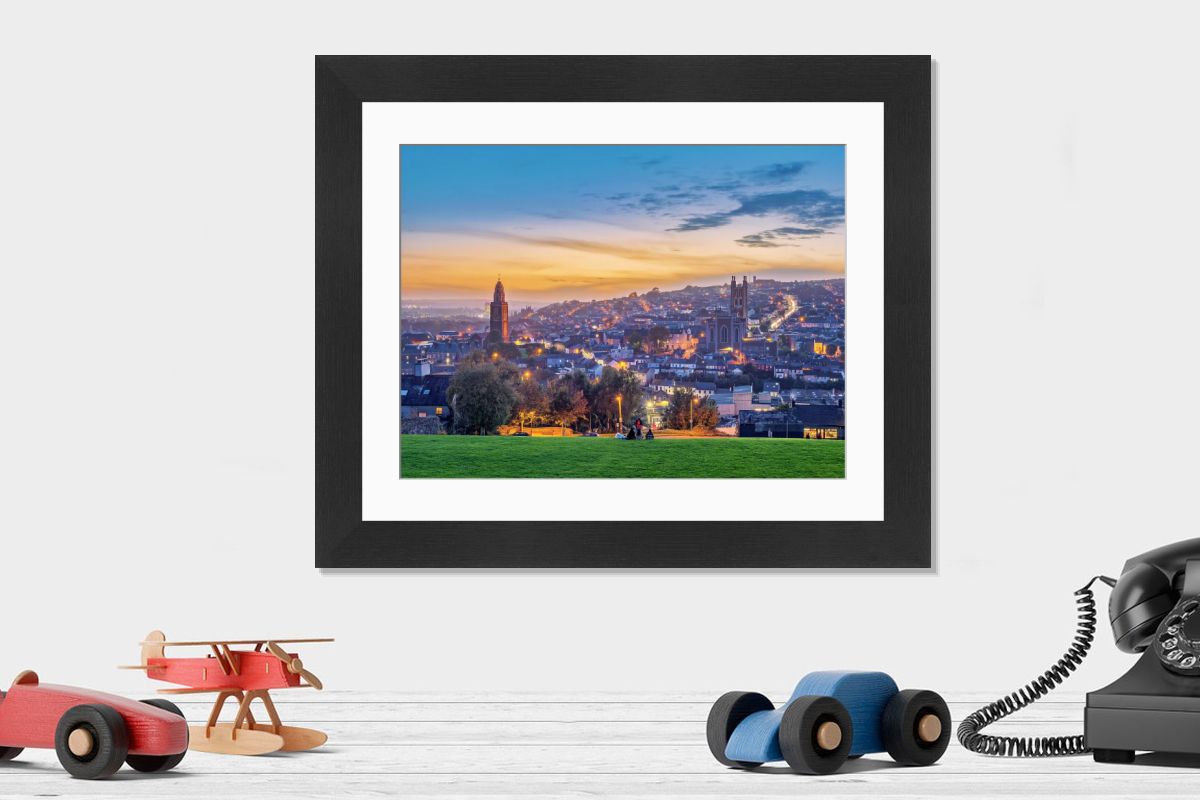 View towards Shandon Print at Dusk, Cork Ireland. Art Prints