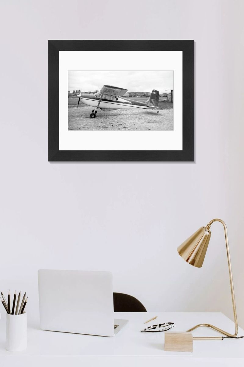 Cessna 180D ZK-BZV Print, Te Kuiti, NZ, 1962. Art Prints, Posters