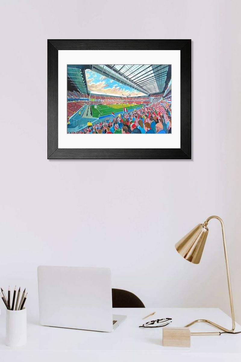Shown hanging in a room: Modern 14"x12" (36x31cm)