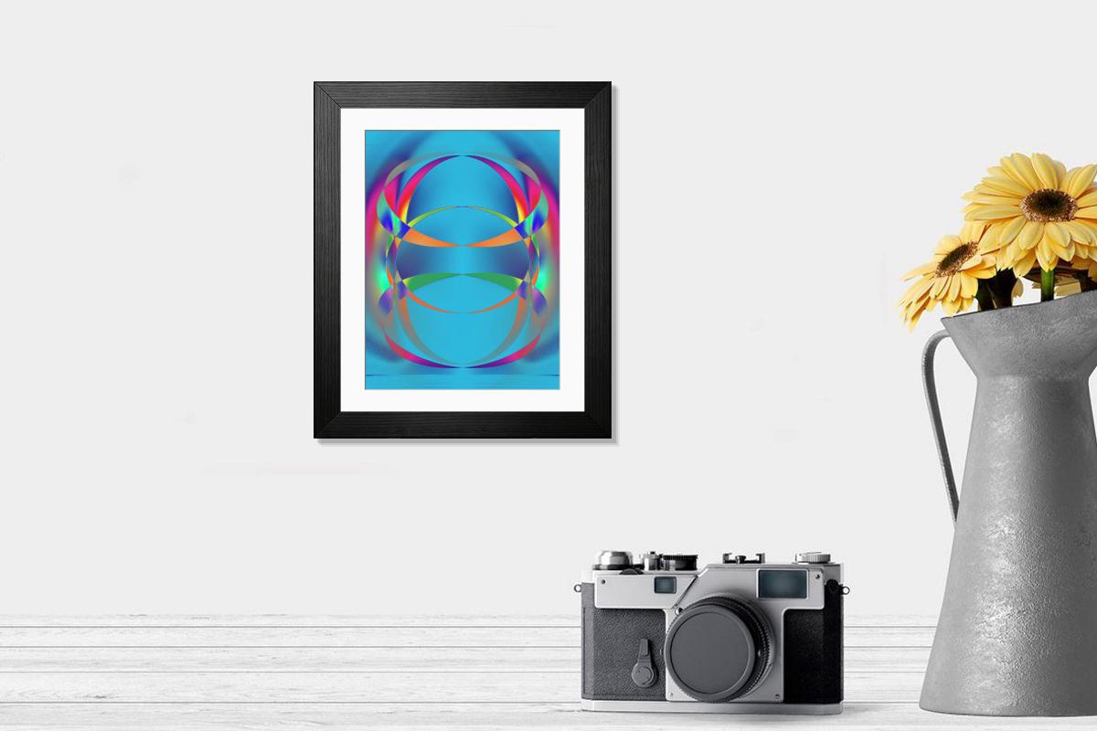 Shown hanging in a room: Modern 14"x12" (36x31cm)