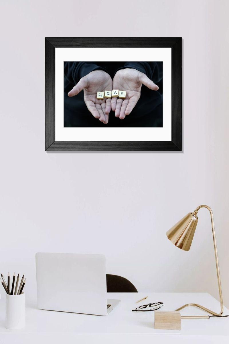 Shown hanging in a room: Modern 14"x12" (36x31cm)