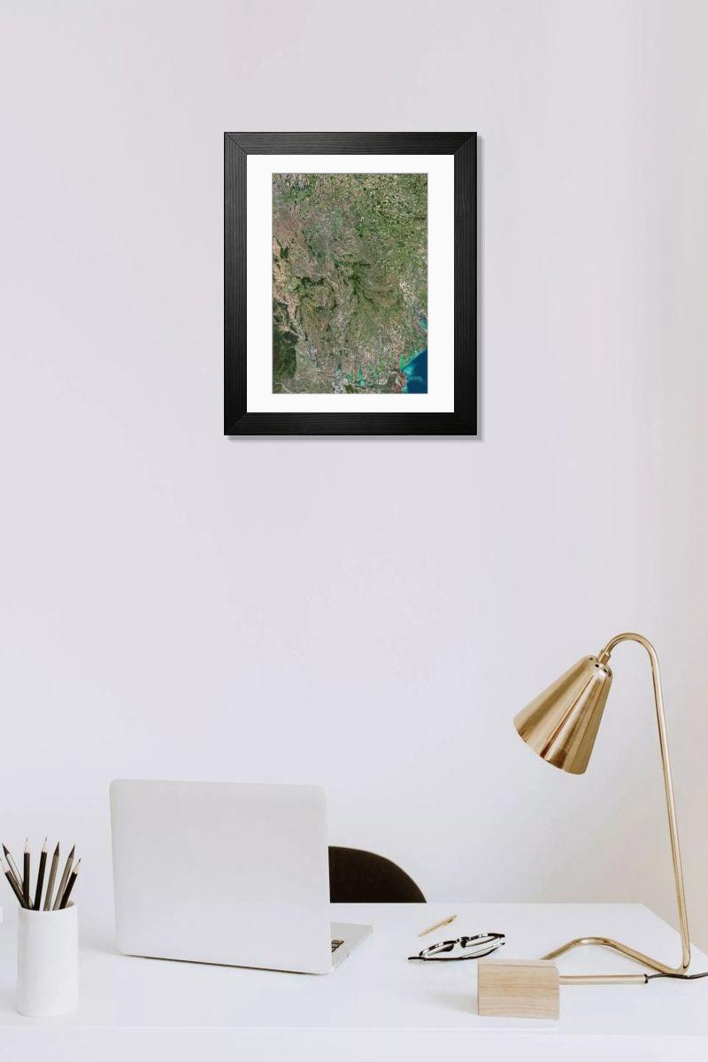 Shown hanging in a room: Modern 14"x12" (36x31cm)