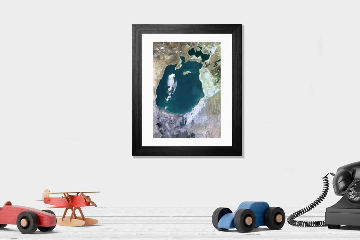 Shown hanging in a room: Modern 14"x12" (36x31cm)