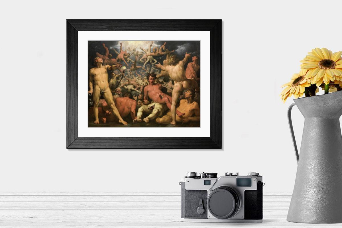 Shown hanging in a room: Modern 14"x12" (36x31cm)