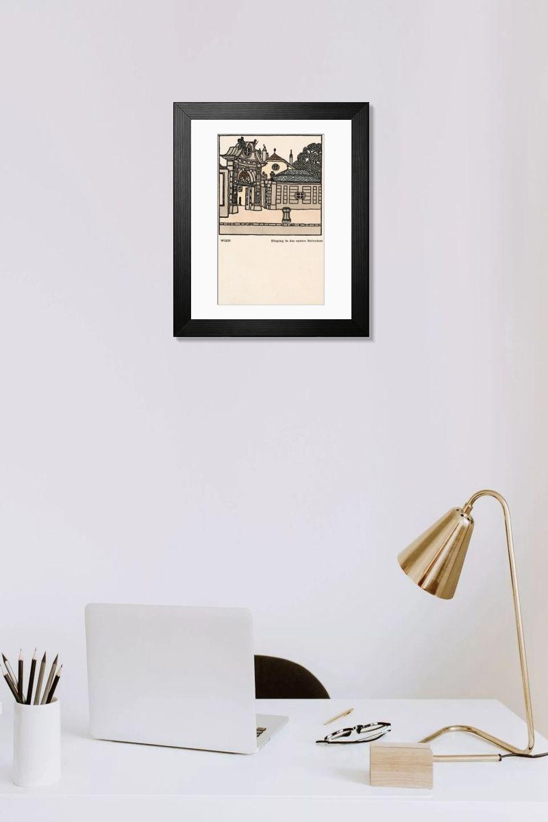 Shown hanging in a room: Modern 14"x12" (36x31cm)