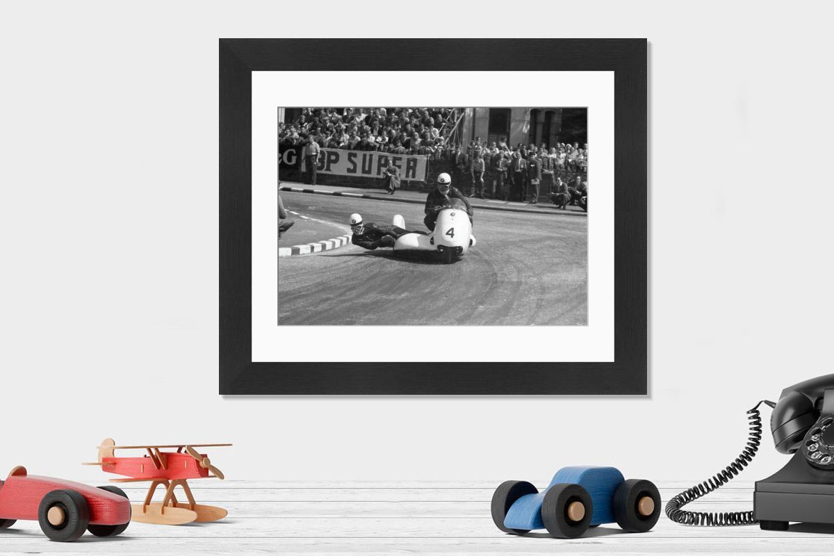 1958 Sidecar TT - Loni Neussner & Dieter Hess (BMW) Print. Art