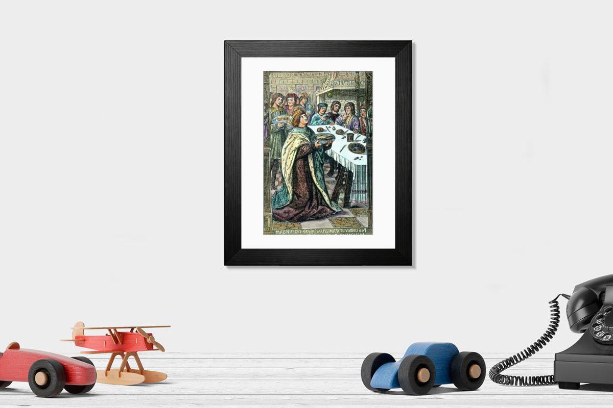 Shown hanging in a room: Modern 14"x12" (36x31cm)