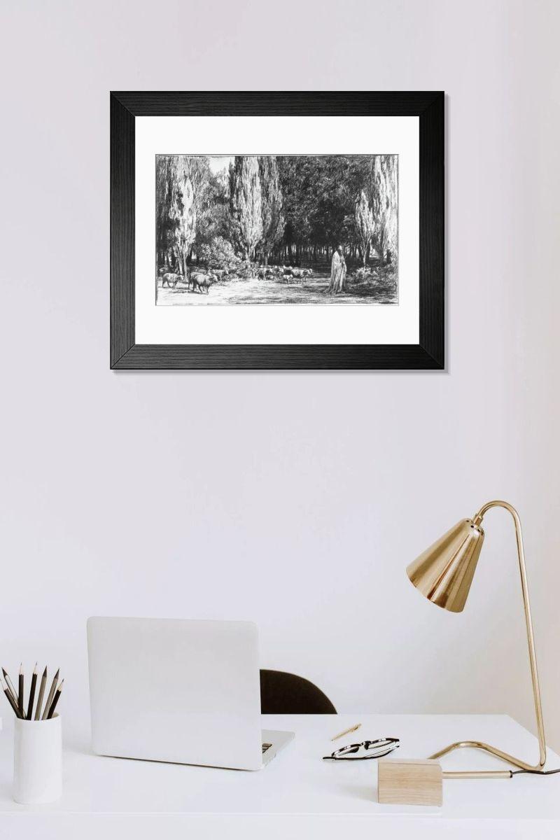 Shown hanging in a room: Modern 14"x12" (36x31cm)