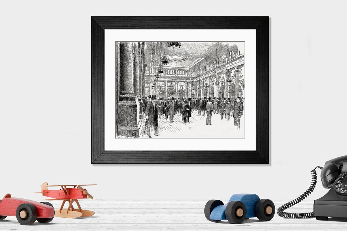 Shown hanging in a room: Modern 14"x12" (36x31cm)