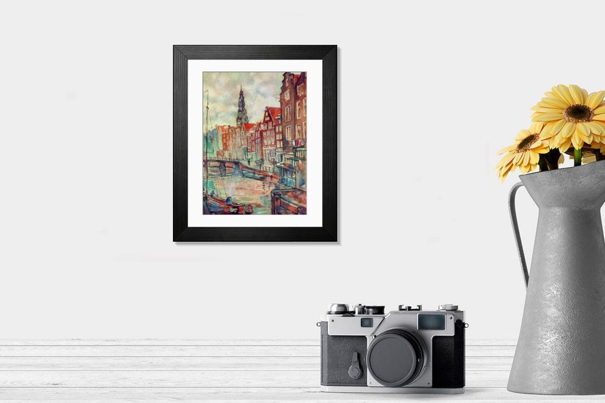 Shown hanging in a room: Modern 14"x12" (36x31cm)