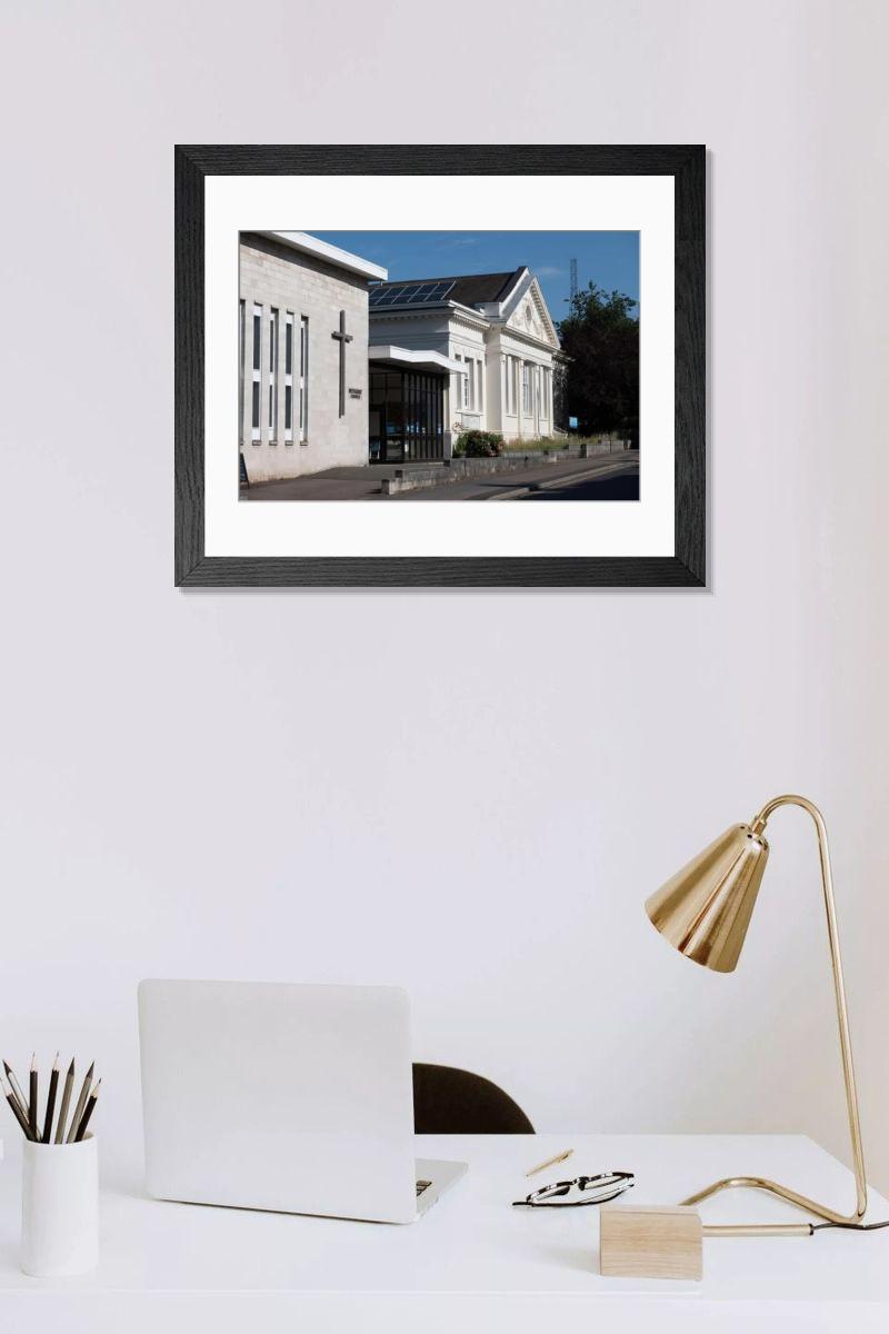 Shown hanging in a room: Modern 14"x12" (36x31cm)
