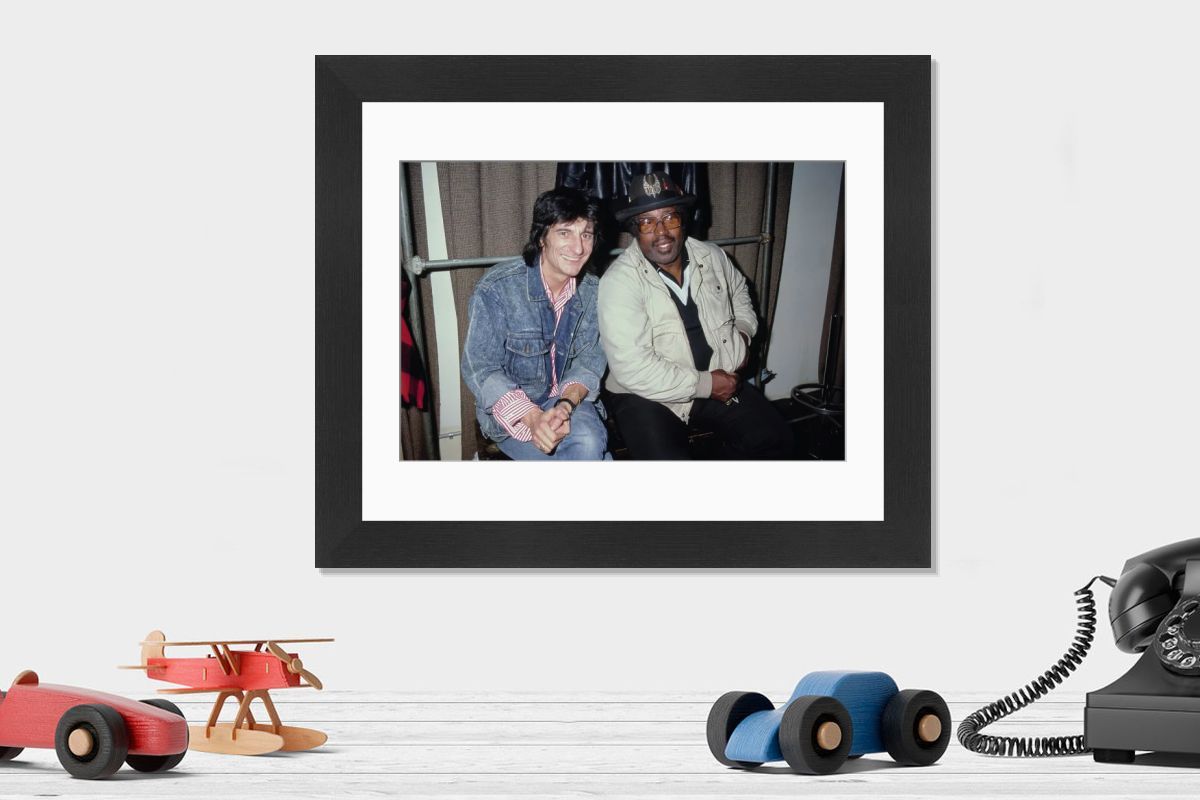 Ron Wood and Bo Diddley Print, 1987. Art Prints, Posters & Puzzles