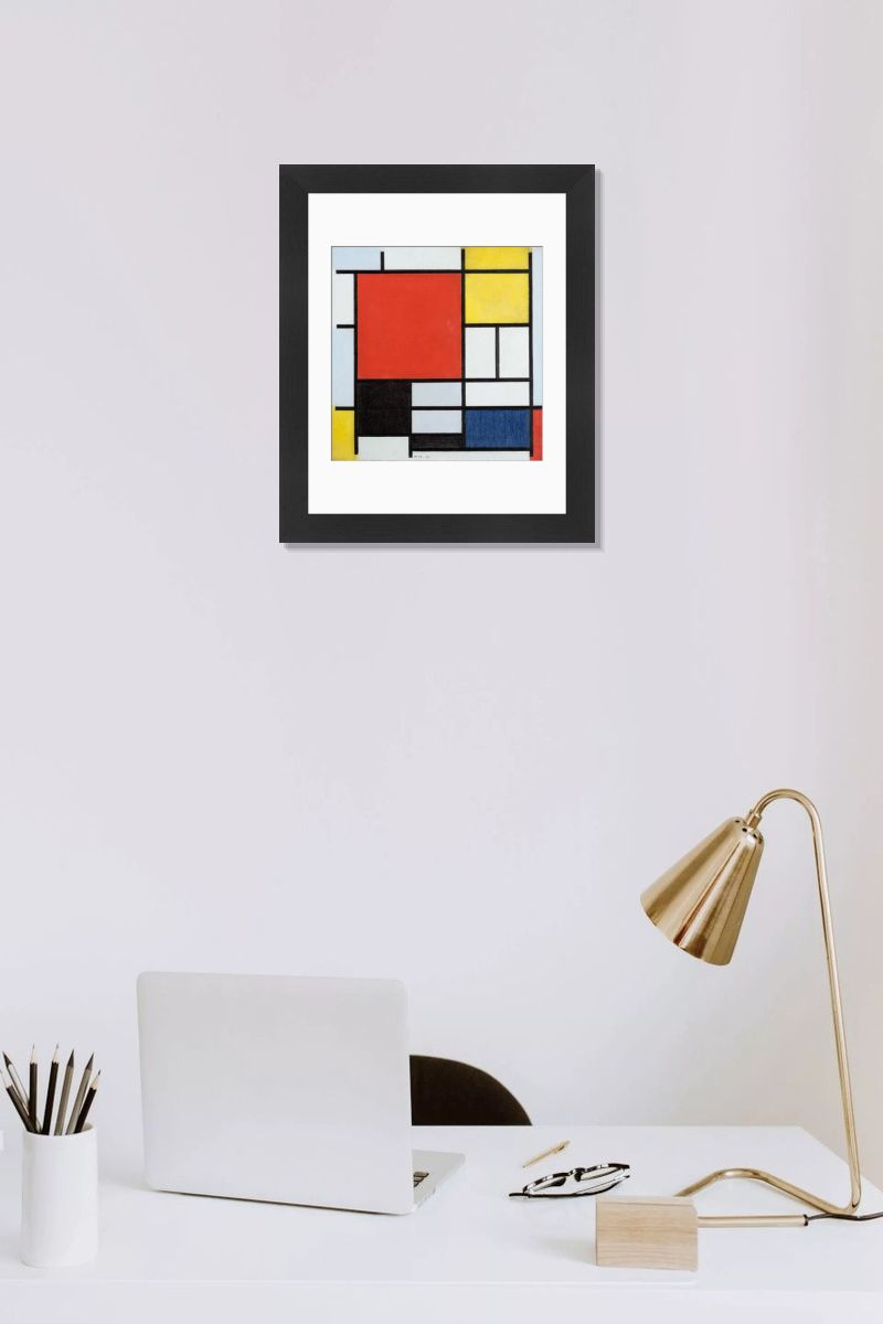 Mondrian's Composition with Large Red Plane Print, 1921. Art