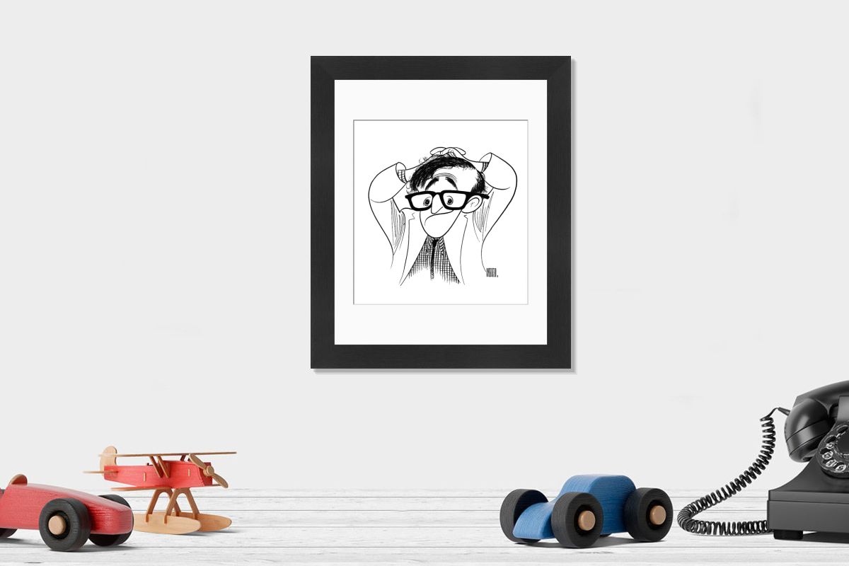 Al Hirschfeld Caricature Print of Woody Allen, 1967. Art Prints