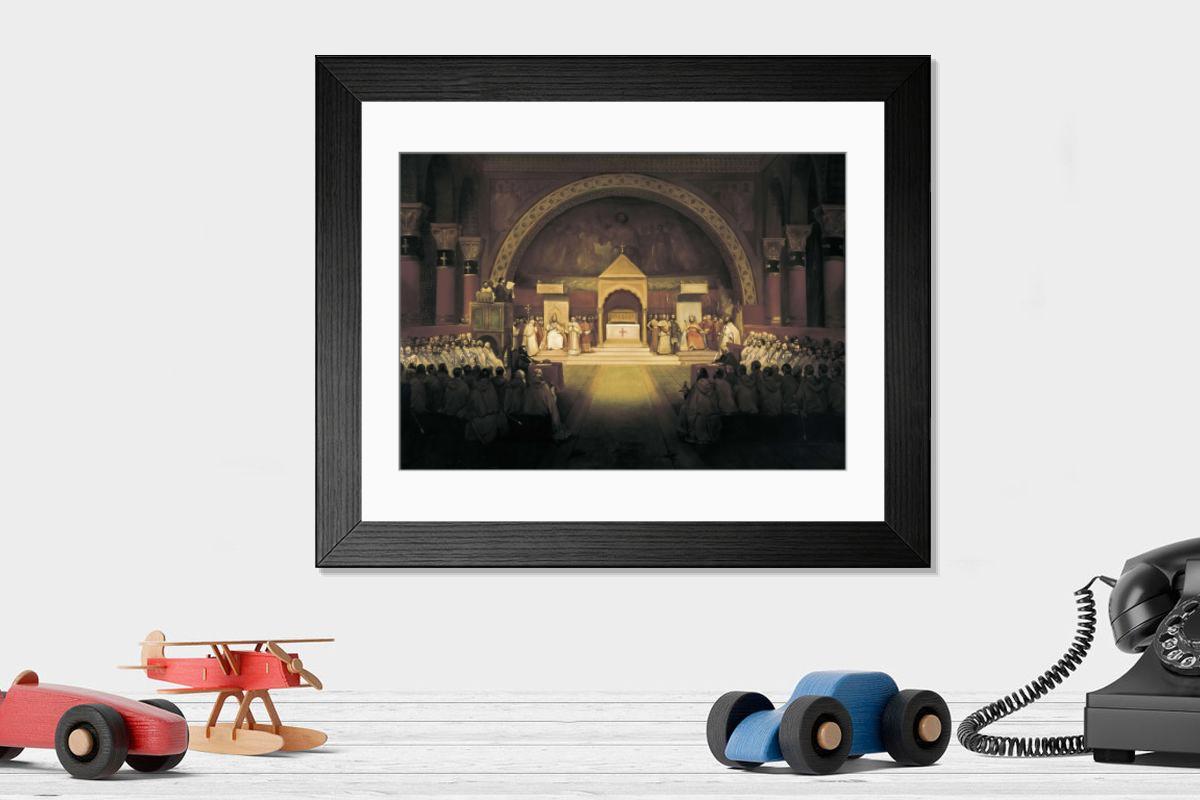 Shown hanging in a room: Modern 14"x12" (36x31cm)