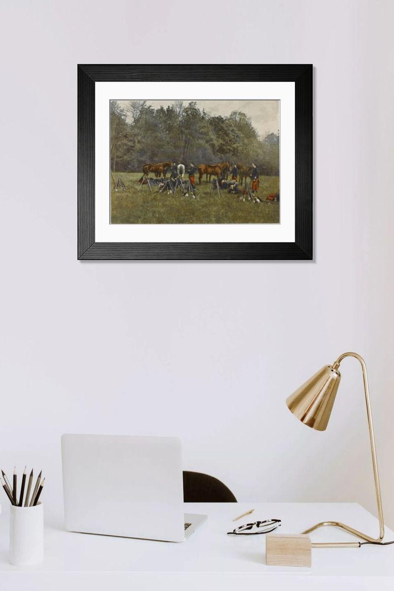 Shown hanging in a room: Modern 14"x12" (36x31cm)