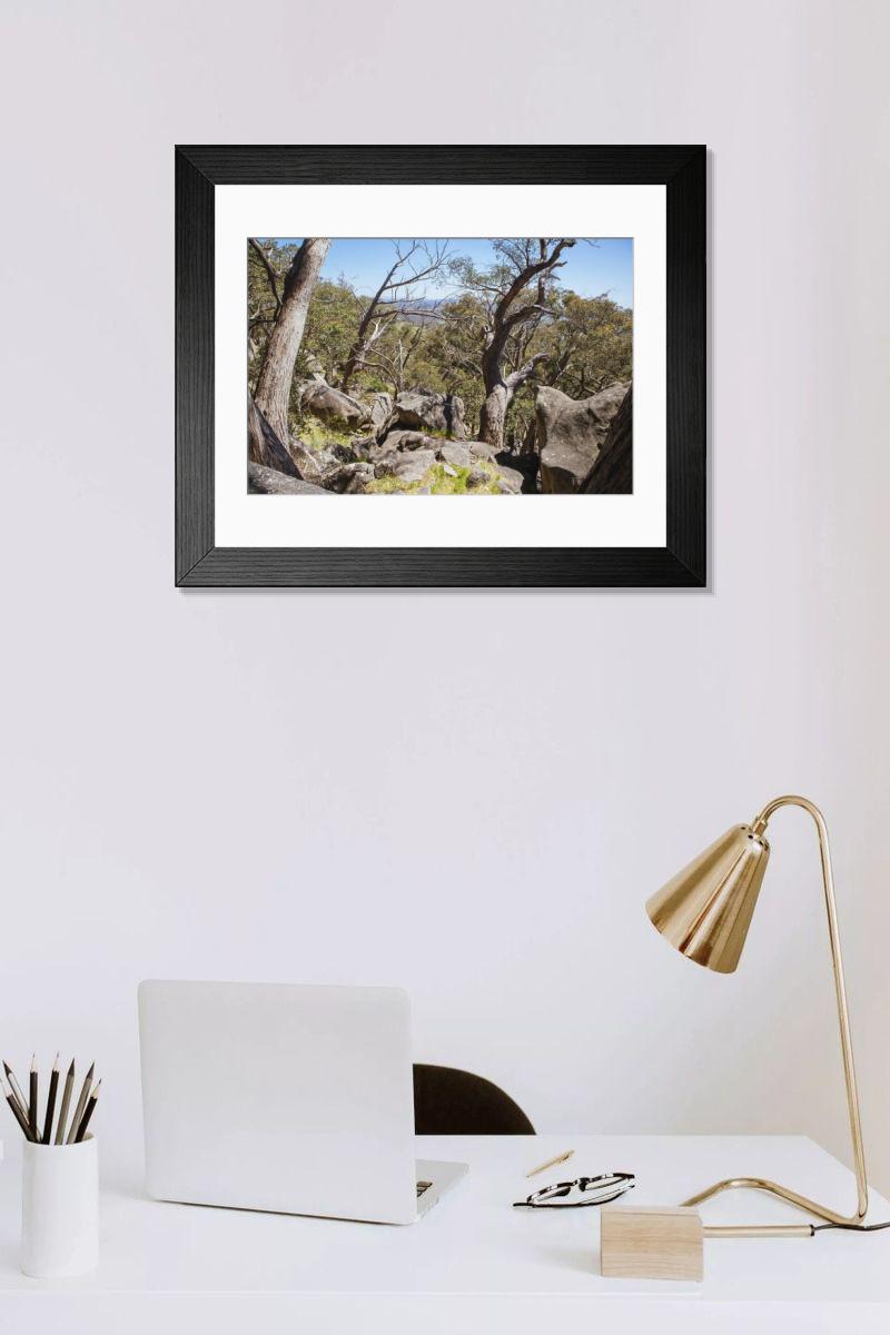 Shown hanging in a room: Modern 14"x12" (36x31cm)
