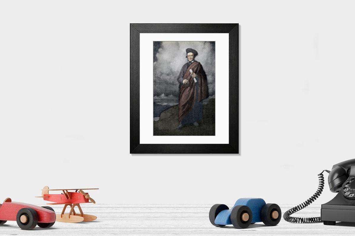 Shown hanging in a room: Modern 14"x12" (36x31cm)