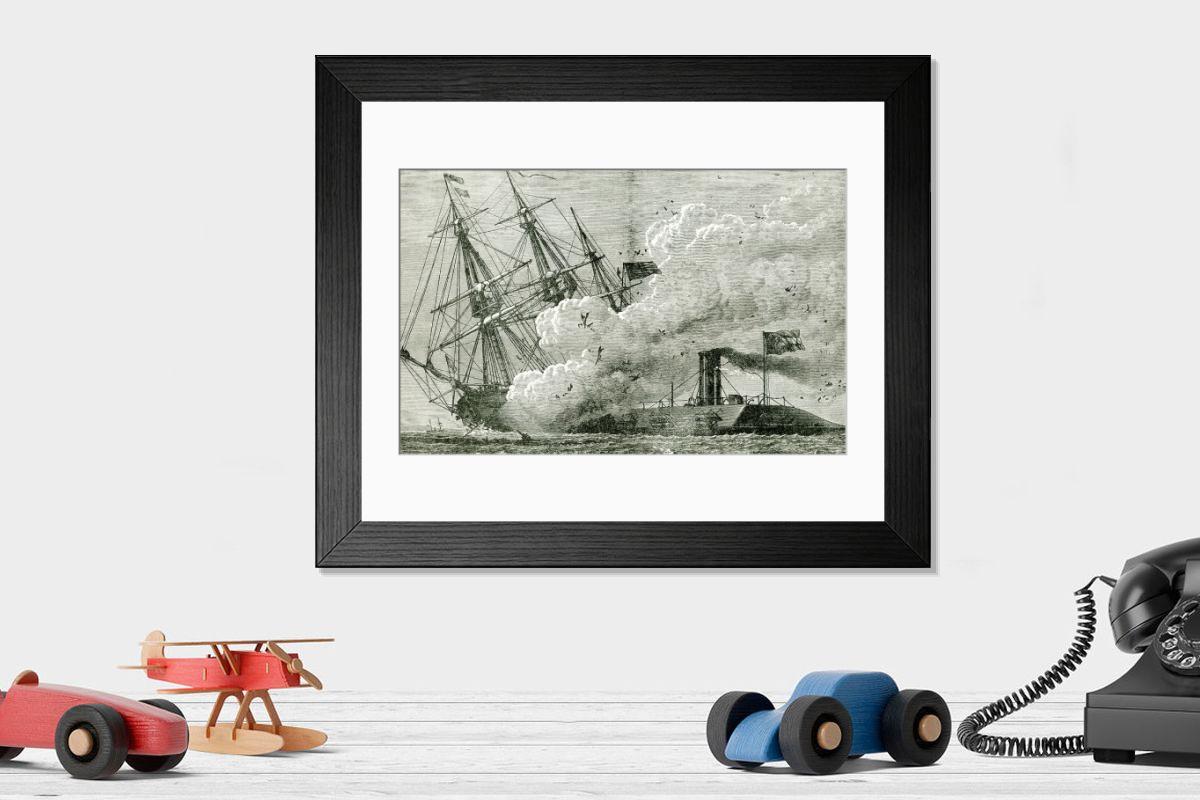 Shown hanging in a room: Modern 14"x12" (36x31cm)