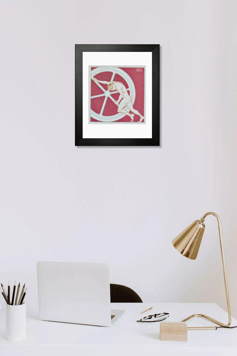 Shown hanging in a room: Modern 14"x12" (36x31cm)