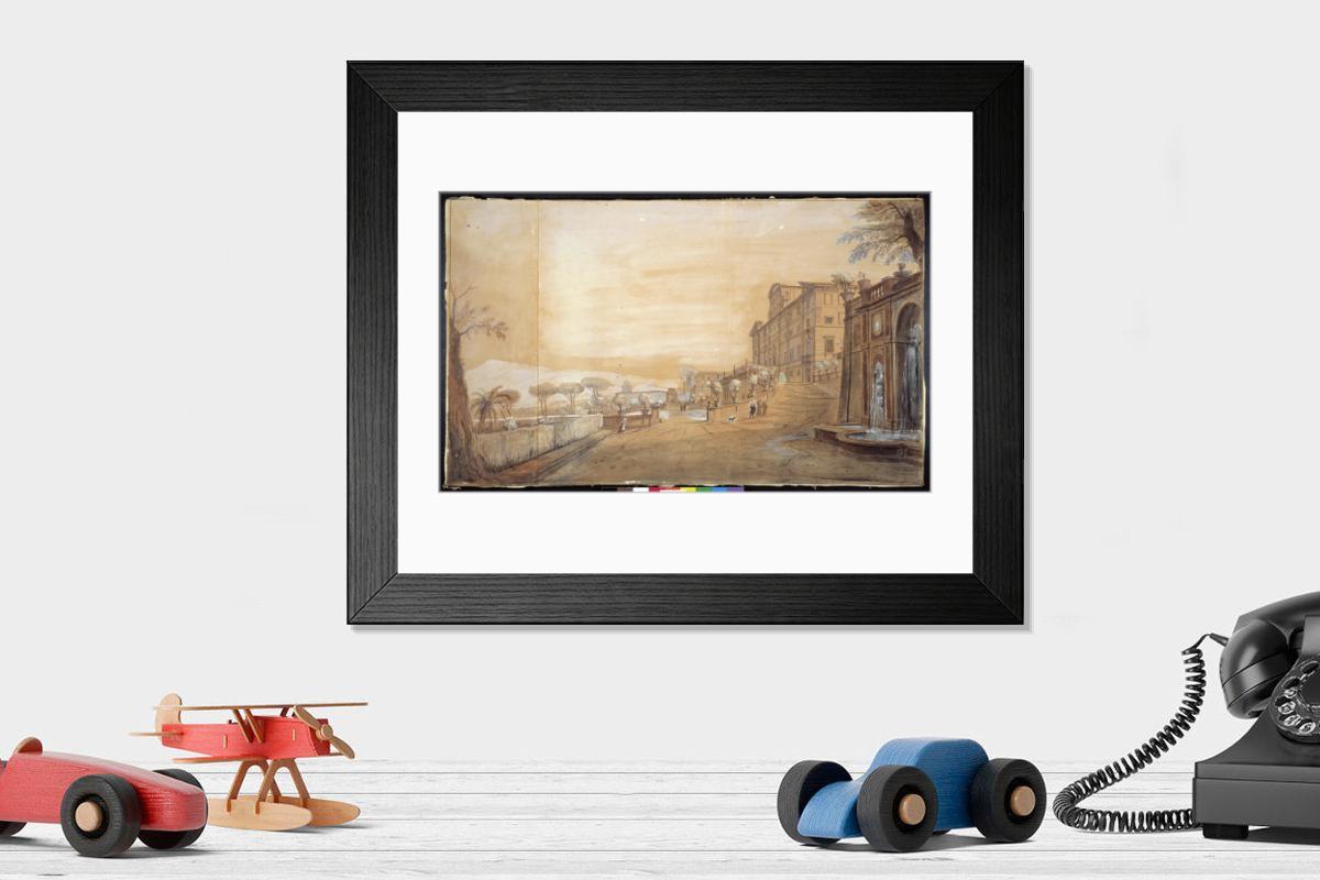 Shown hanging in a room: Modern 14"x12" (36x31cm)