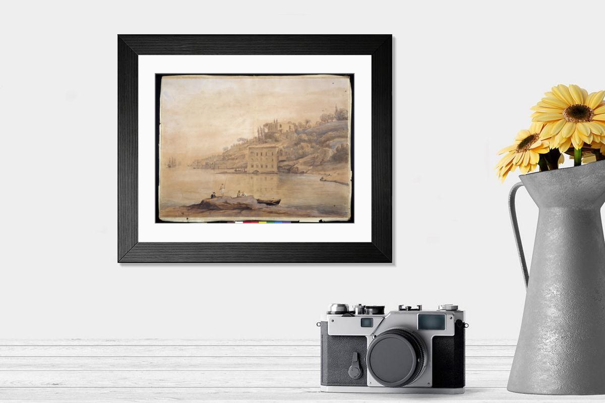 Shown hanging in a room: Modern 14"x12" (36x31cm)