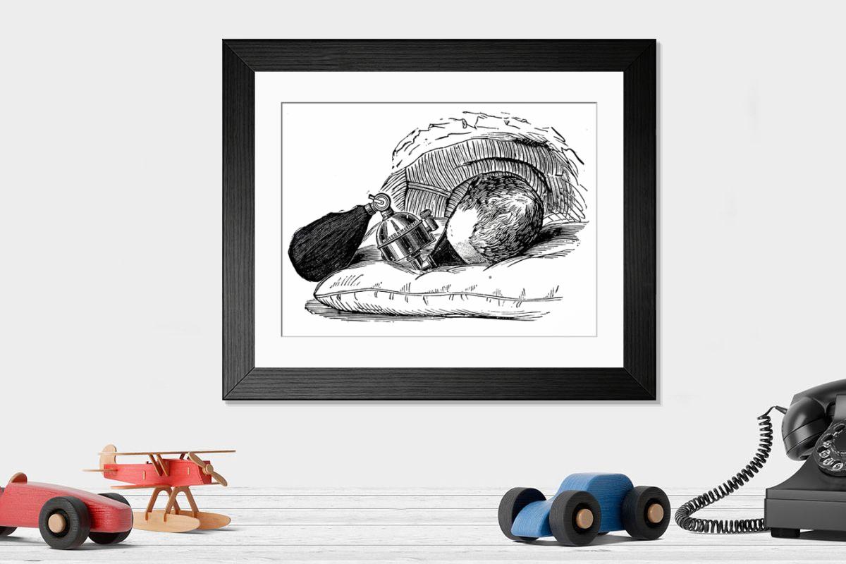 Shown hanging in a room: Modern 14"x12" (36x31cm)