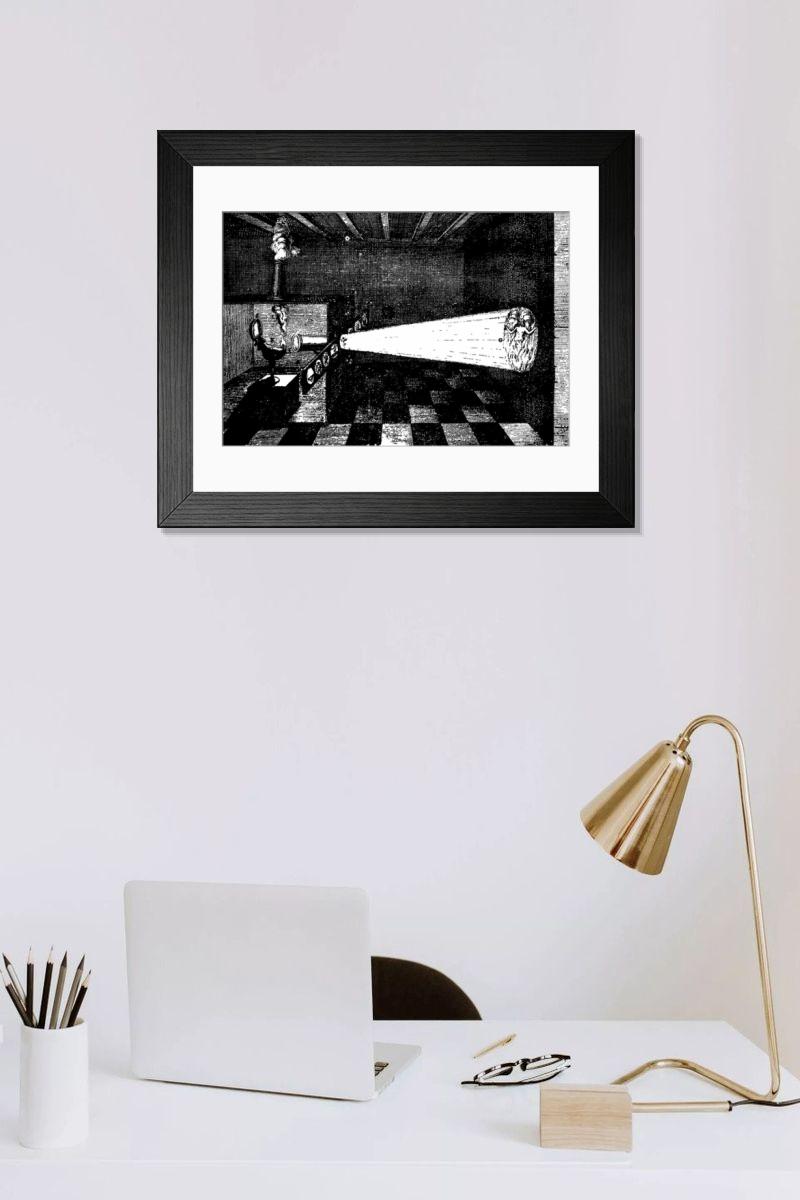 Shown hanging in a room: Modern 14"x12" (36x31cm)