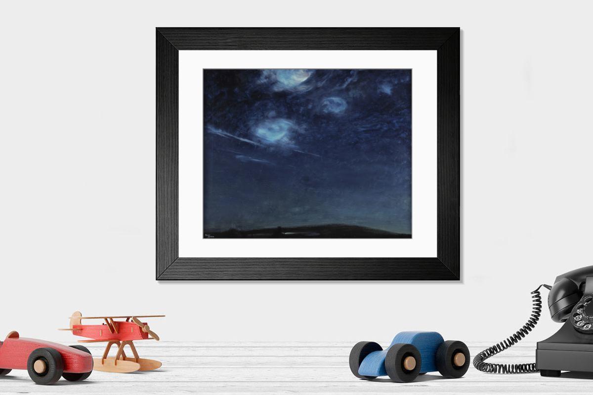 Shown hanging in a room: Modern 14"x12" (36x31cm)