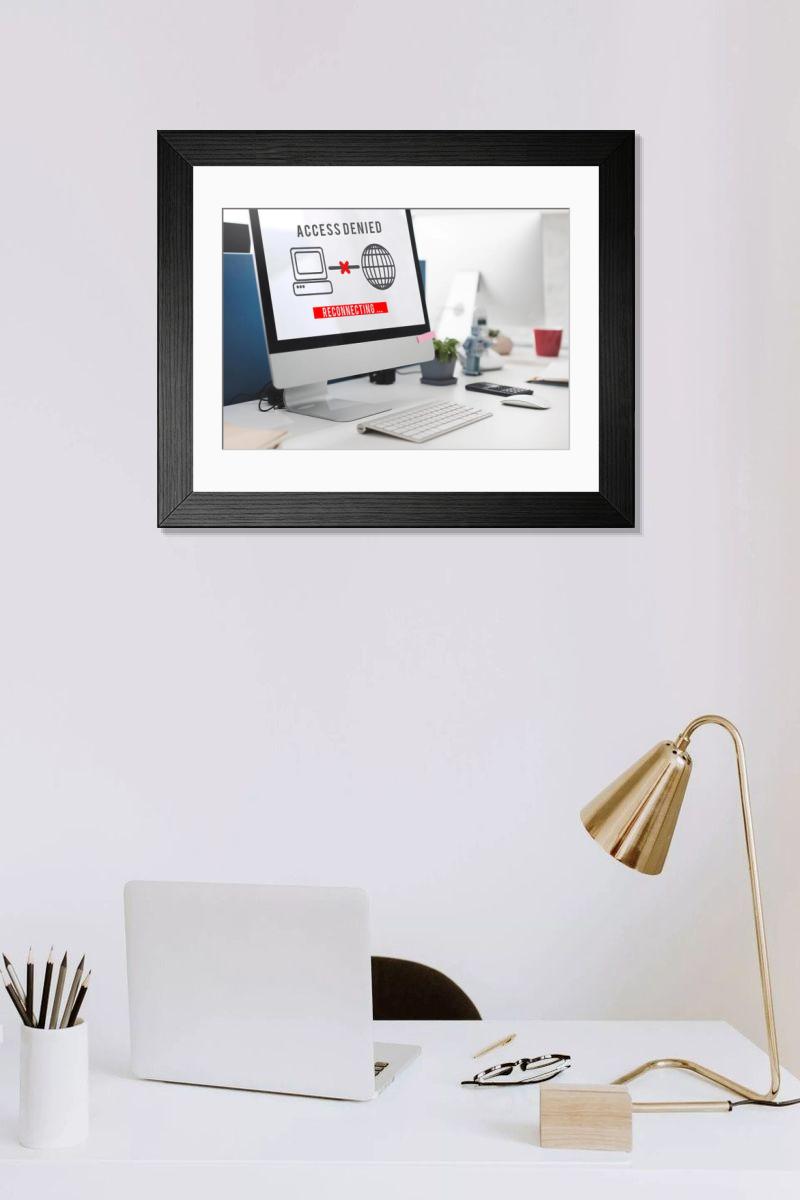 Shown hanging in a room: Modern 14"x12" (36x31cm)