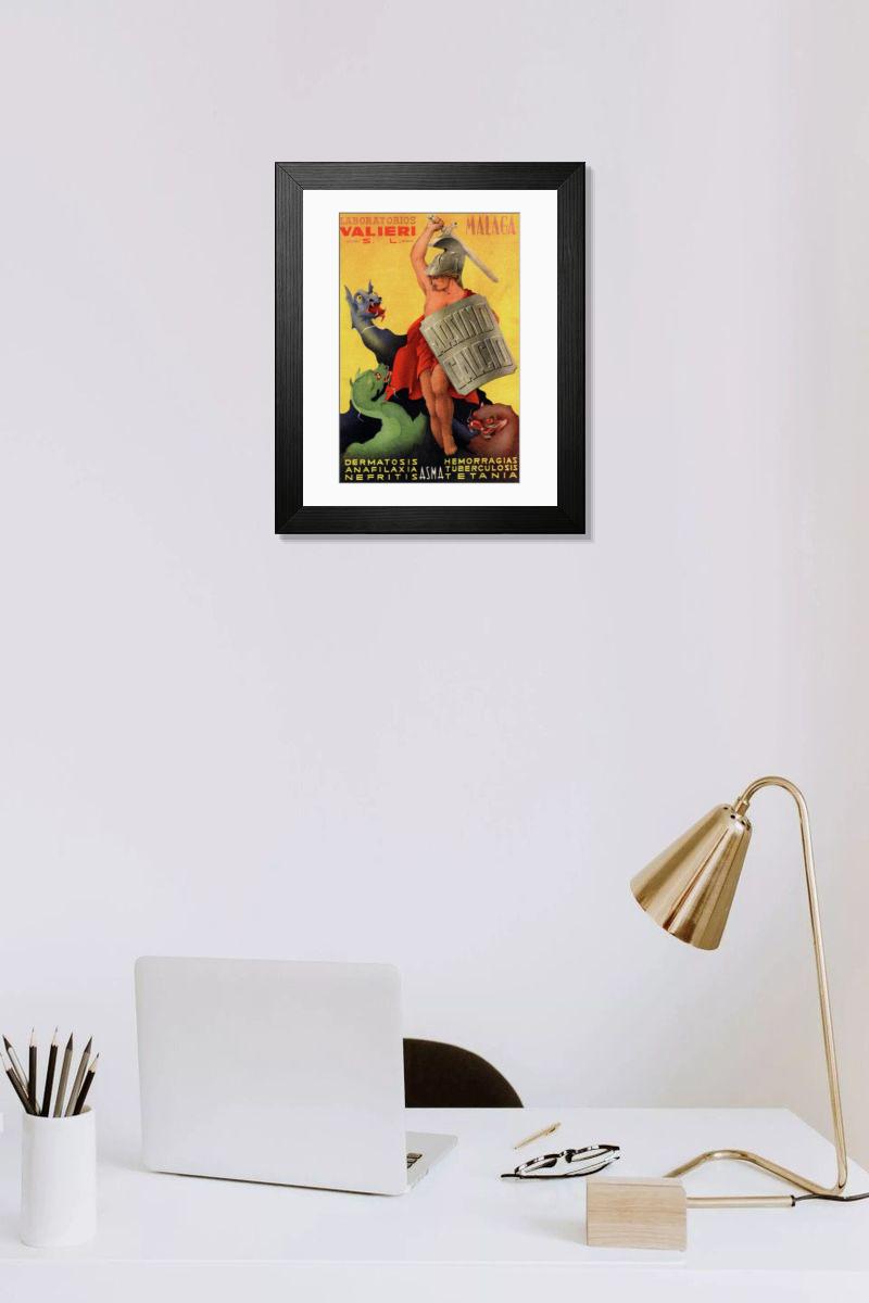 Shown hanging in a room: Modern 14"x12" (36x31cm)