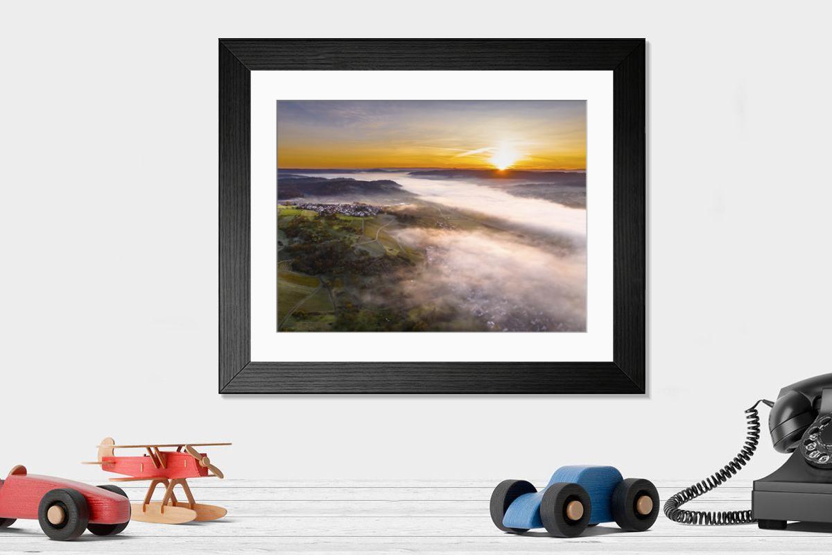 Shown hanging in a room: Modern 14"x12" (36x31cm)