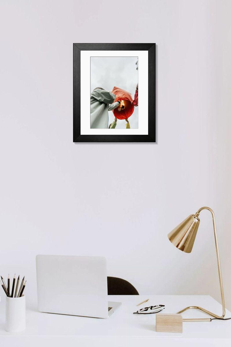 Shown hanging in a room: Modern 14"x12" (36x31cm)