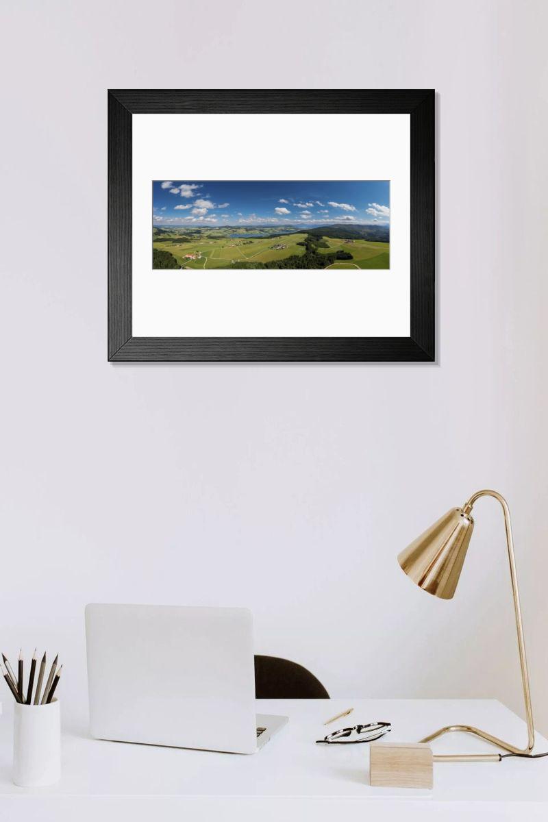 Shown hanging in a room: Modern 14"x12" (36x31cm)